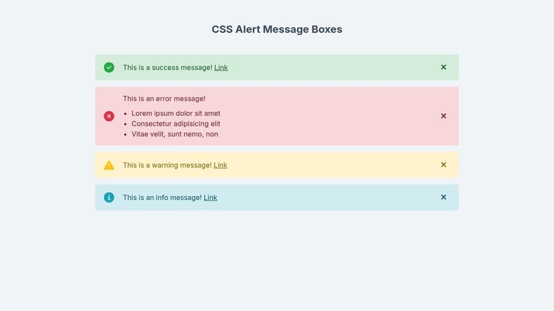 CSS Alert Message Boxes