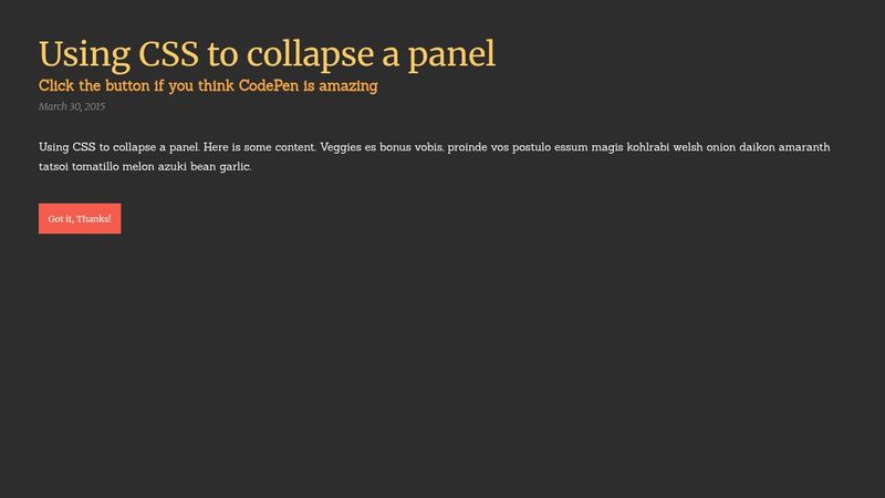 Collapse a Panel with CSS