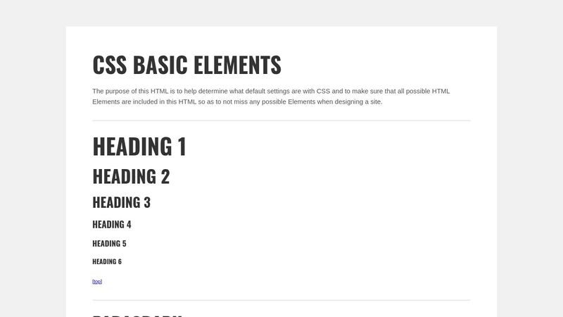 CSS BASIC ELEMENTS