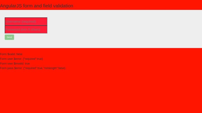 AngularJS Form Validation