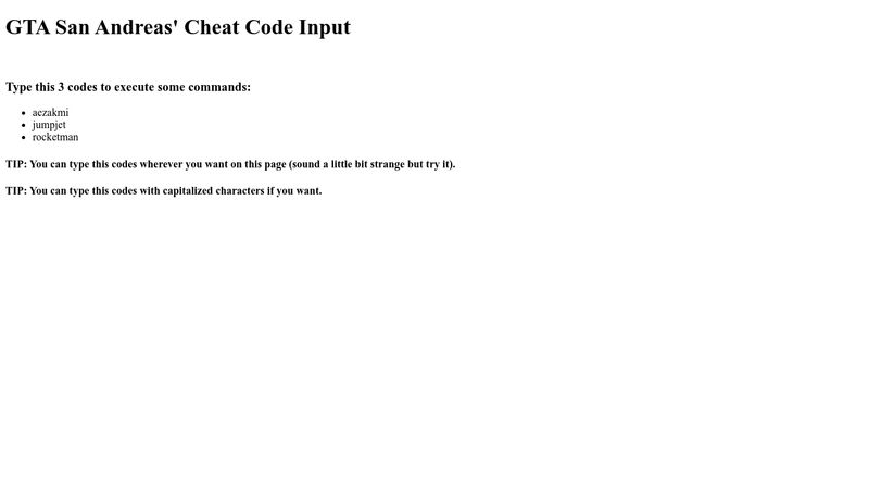 Tips on cheats and cheats code for gta san andreas