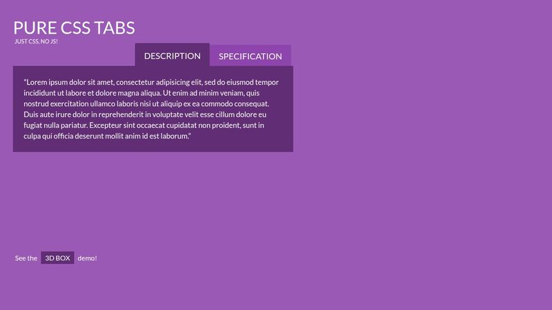 Pure CSS Tabs