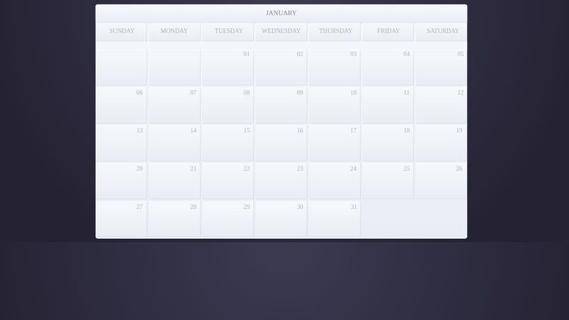 CSS INLINE CALENDER