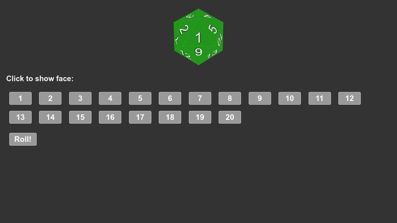 3d d20 die with pure CSS