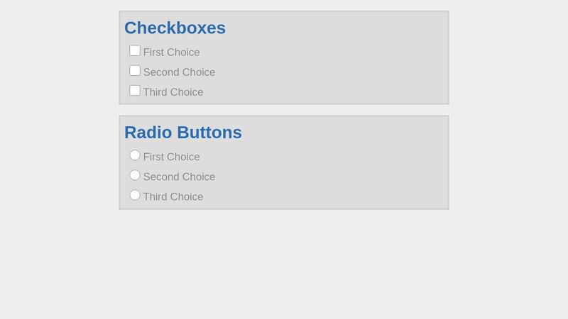Custom CSS Radio Buttons & Checkboxes