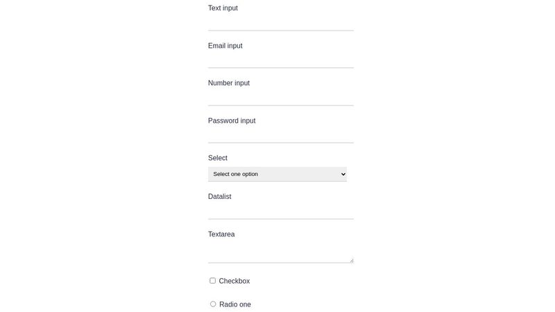 Examples of React form elements Tutorial