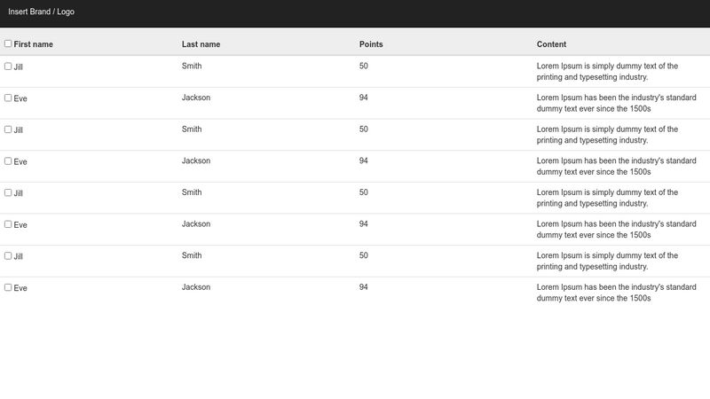 Fixed Headers Bootstrap Table (Responsive)