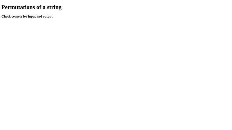 Print all the permutations of a given String - JavaScript