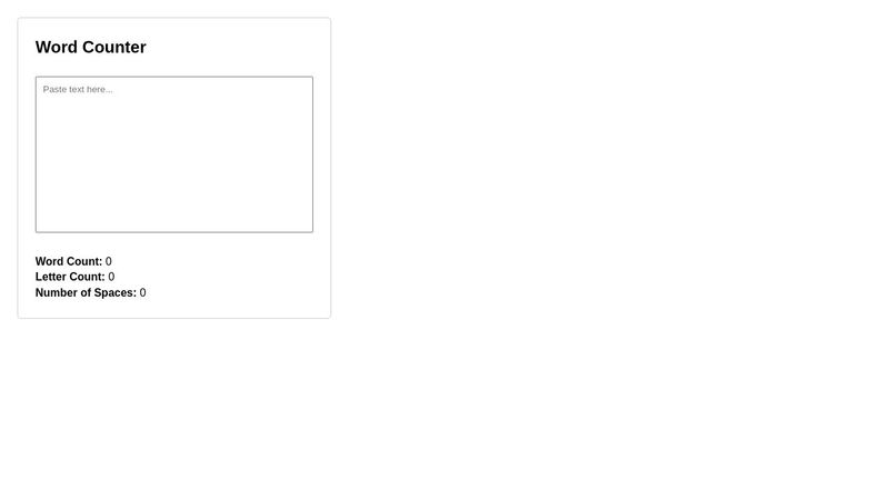 Word Counter using HTML, CSS & JavaScript