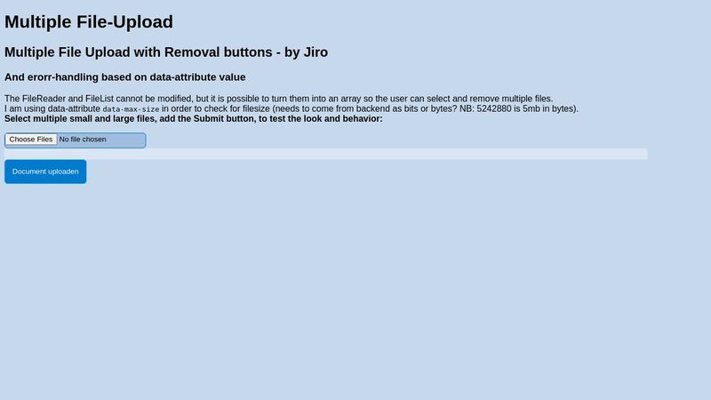 Multiple File-upload with deletable fileList
