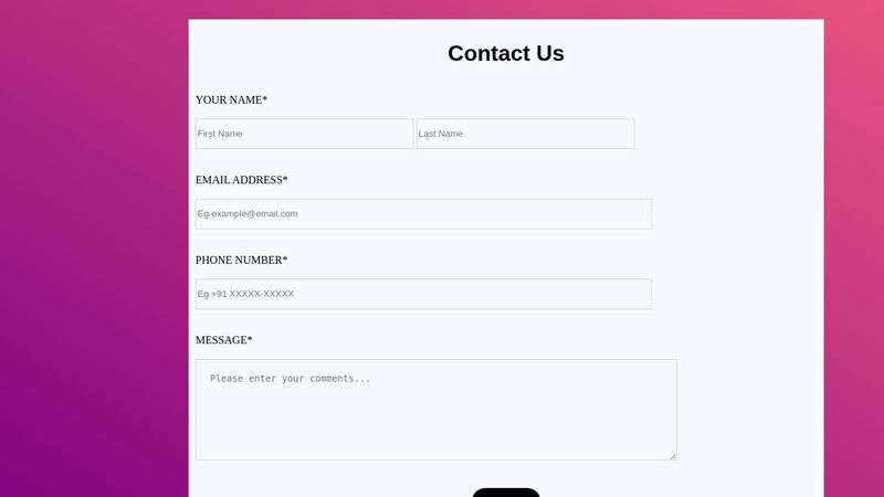 Form using CSS