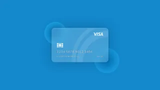 Glassmorphism Visa Card