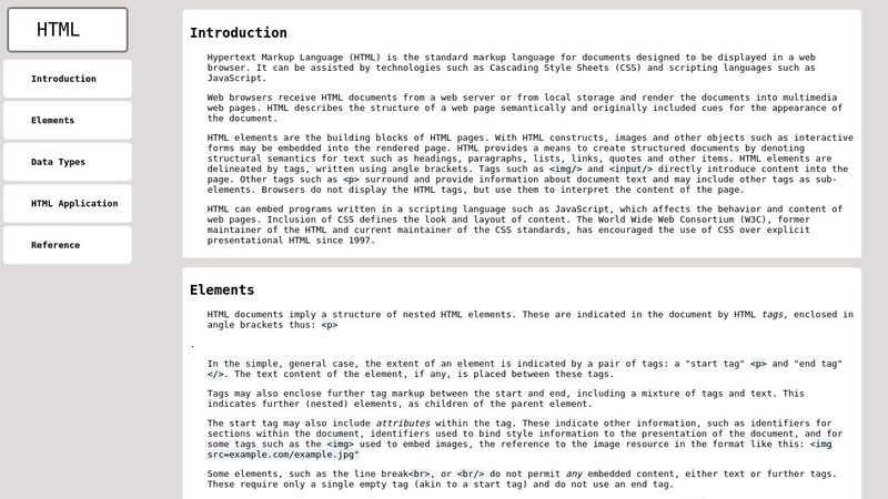 HTML Technical Documentation