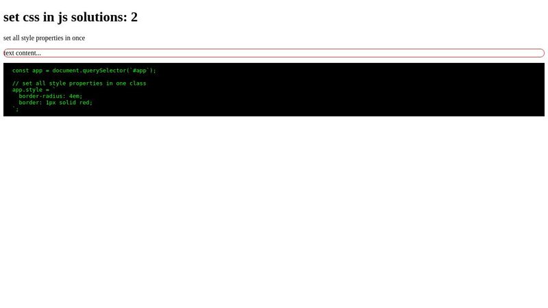 set css in js solutions: 2