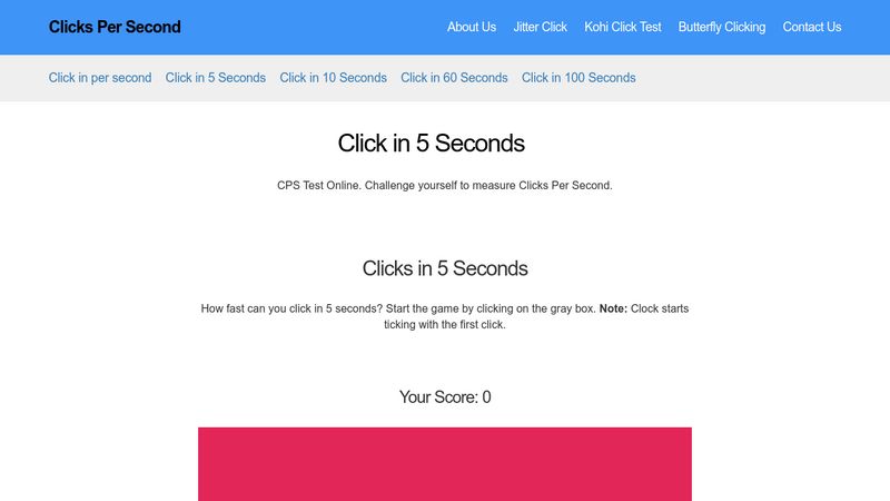 Check your Clicks Per Second  Kohi Click Test - Check your Kohi
