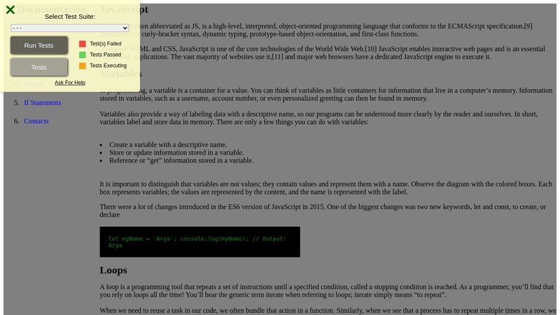 JavaScript Technical Documentation.