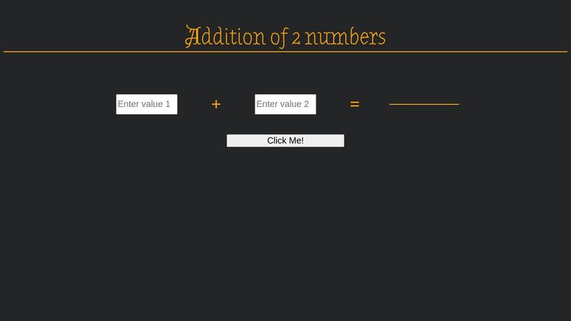 Addition of 2 numbers