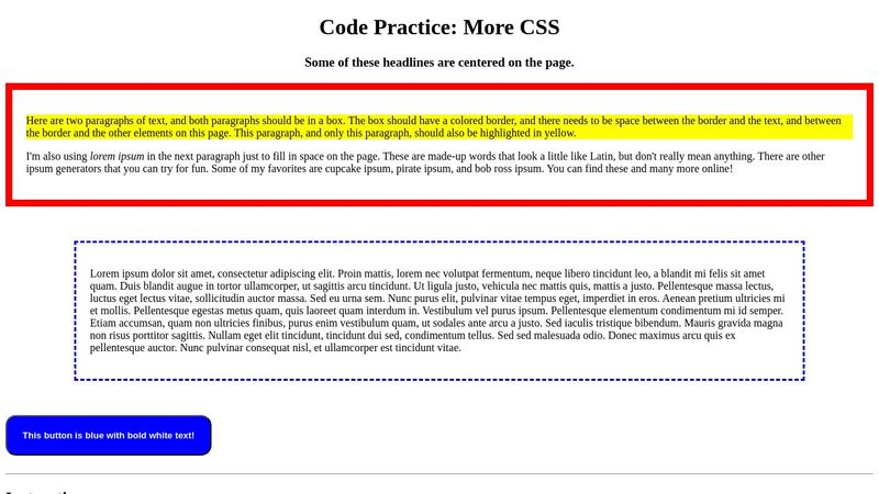 Code Practice: More CSS