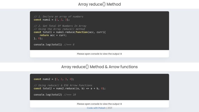 Get Total Of Numbers In Array JavaScript