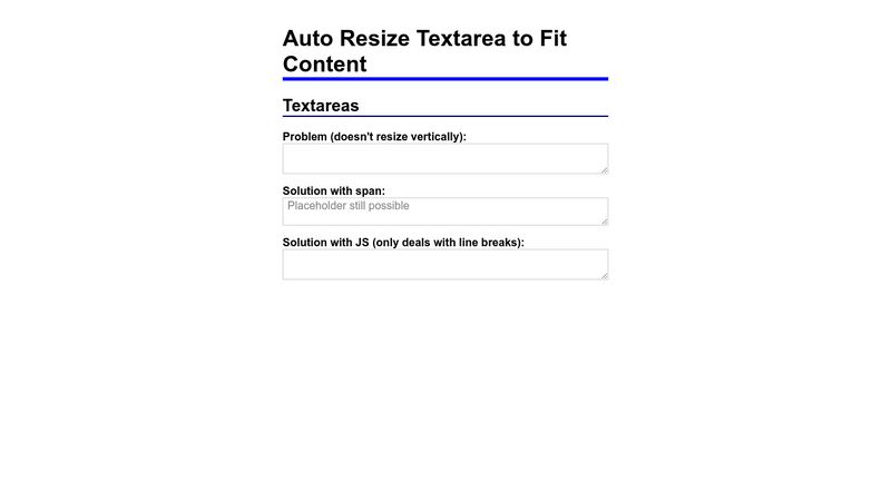  Auto Resize Textarea To Fit Content 