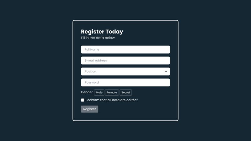 Registration Form (Bootstrap 5 Validation)