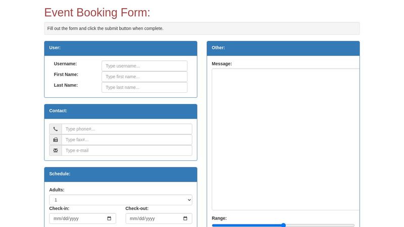 Event Booking Form