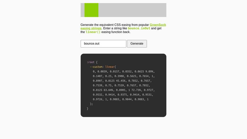 Convert GSAP Ease to CSS linear()