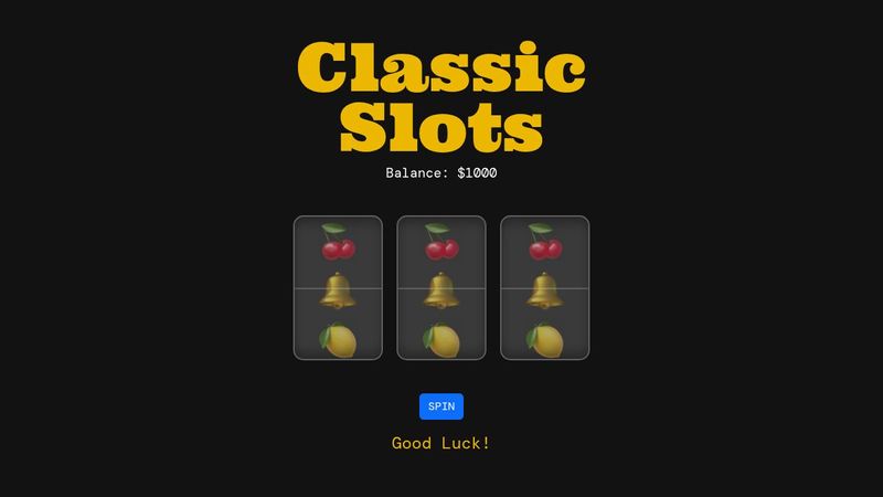 JavaScript Slot Machine Game