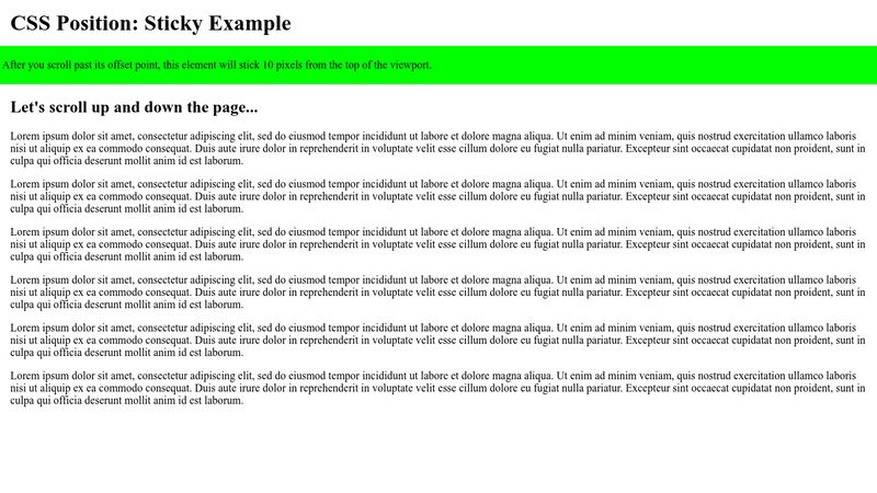 Css Position Sticky Example 7806