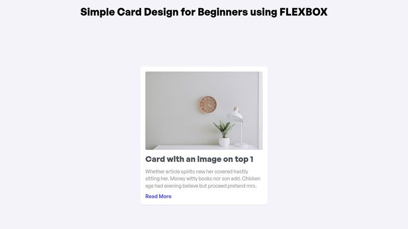 Exercise 1- Simple Card Design for Beginners using FLEXBOX