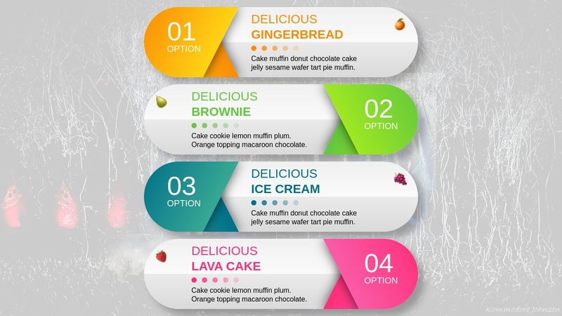 Css html list items infographic