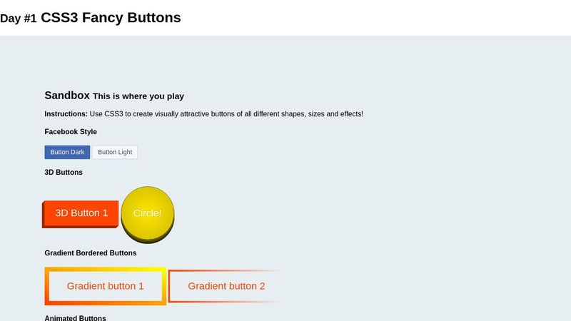 Day #1 CSS Fancy Buttons