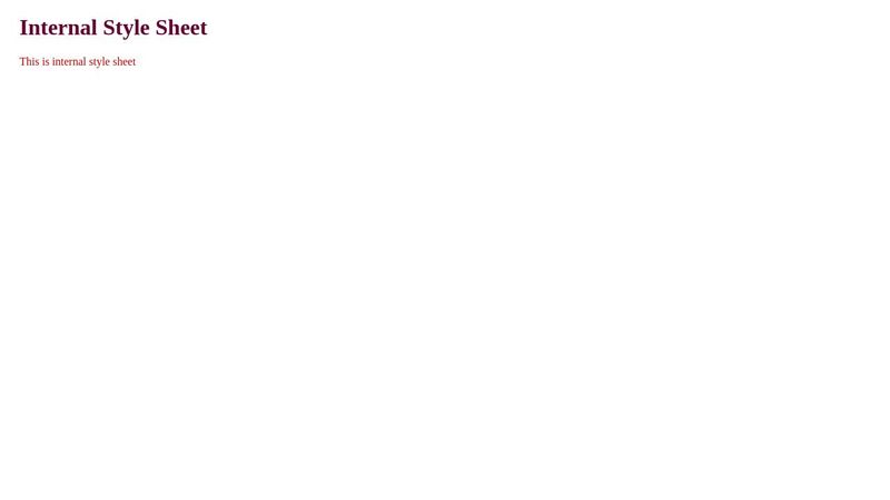 CSS - Internal Style Sheet