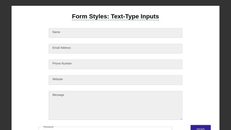 Form Styles: Text-Type Inputs
