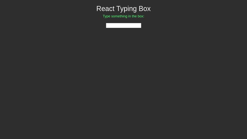 React typing box