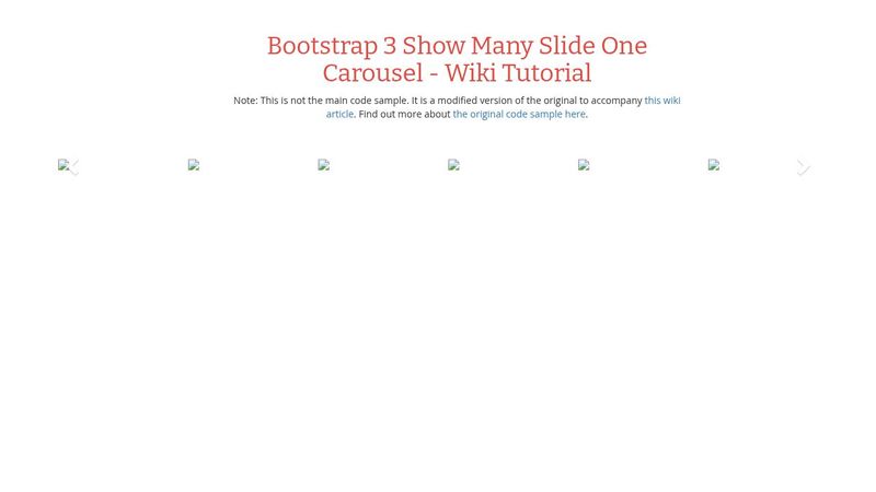 Bootstrap 3 Show Many Slide One Carousel - Wiki Tutorial