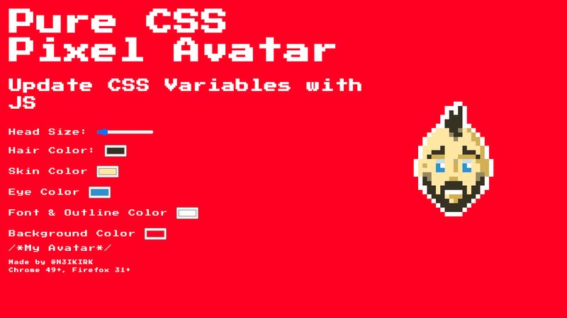 Pure CSS Pixel Avatar