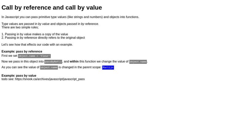 Call by reference and call by value