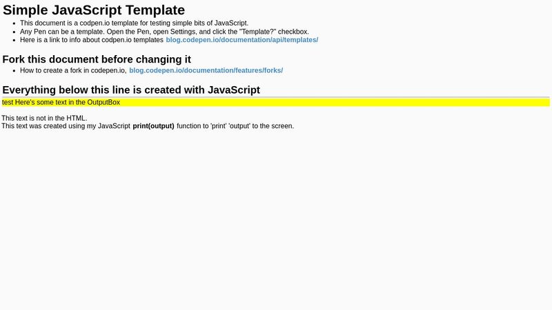 Simple JavaScript Template