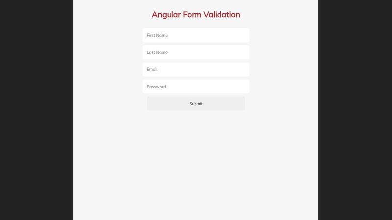 Angular Form Validation