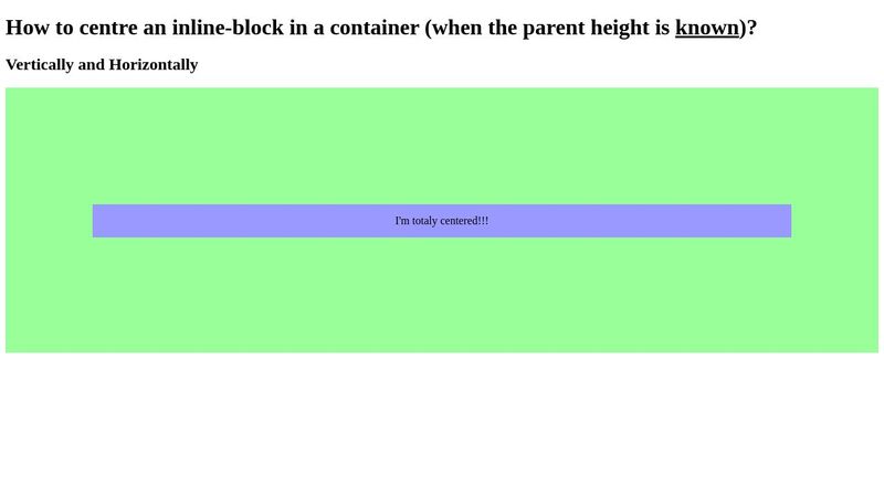 Vertical and horizontal centered block in block