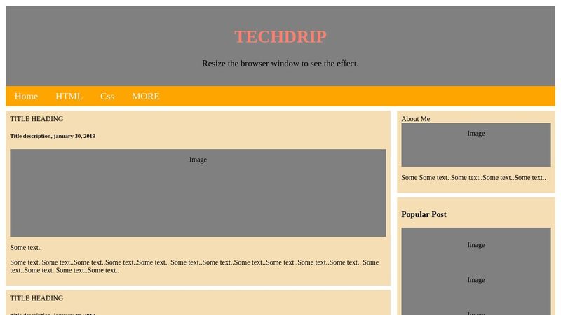 Basic responsive website layout (HTML and CSS)