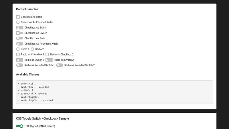 Beautiful HTML + CSS Controls
