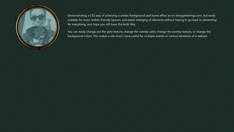 Double Gold Frame on CSS background pattern - Bootstrap Responsive