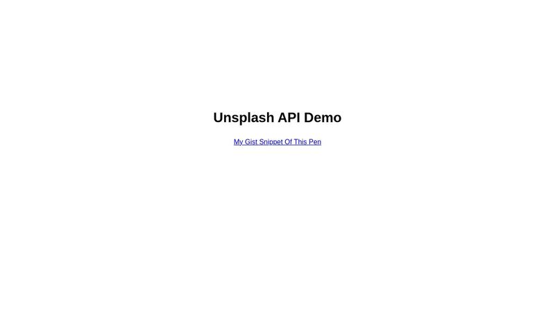 Unsplash API Demo