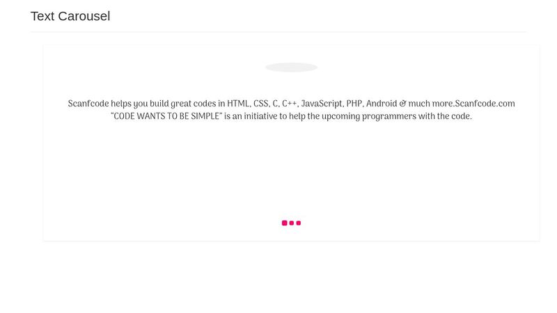 How to create text carousel in bootstrap