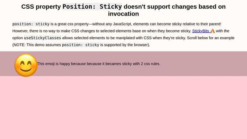 CSS `position: sticky` example