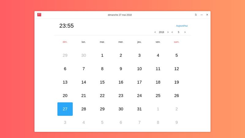 CSS Deepin calendar