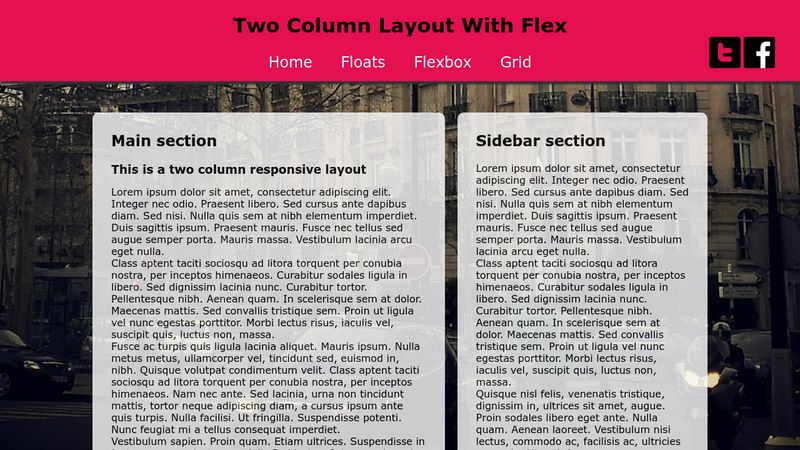 Two Column Responsive Layout