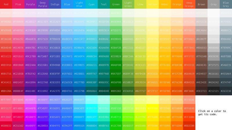 CodePen - Material Design Colors